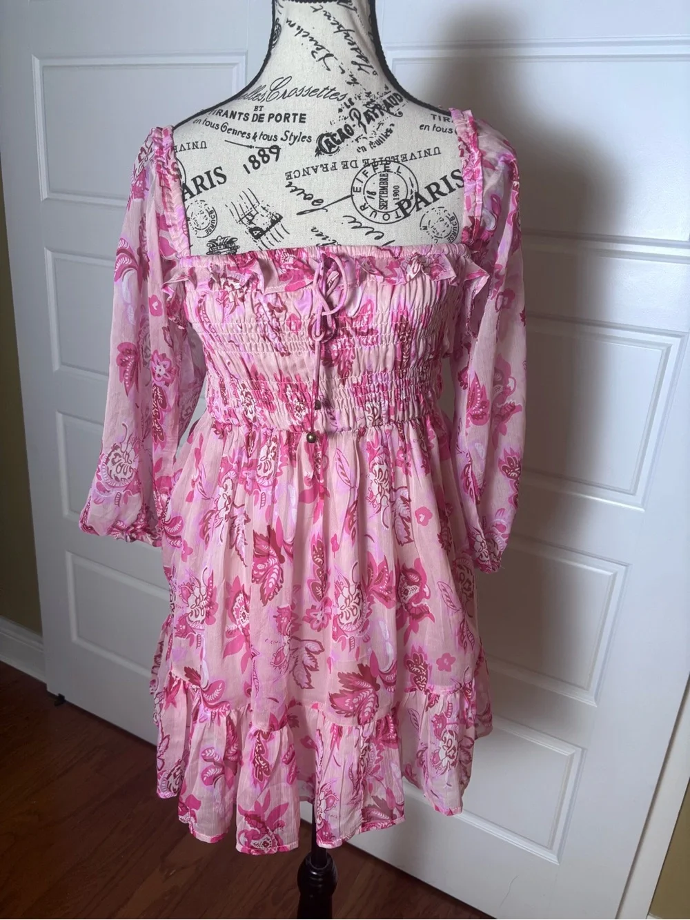 Hello Molly - Aura Check Dress Pink NWOT